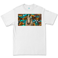 White Horse With Sunflowers Aztec And Cowhide Premium Tee - RanaPortraitStore