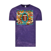 Cloud Purple football cowhide sunflower Vintage Tee - JahusDesignShop