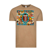 Vintage Coffee football cowhide sunflower Vintage Tee - JahusDesignShop