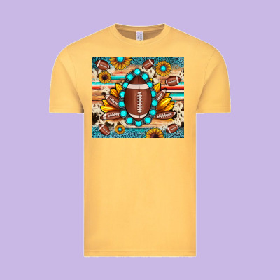 Football Cowhide Sunflower Vintage Tee Designed By Jahusdesignshop