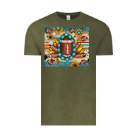 Vintage Olive football cowhide sunflower Vintage Tee - JahusDesignShop