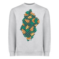 Heather Grey christmas gingerbread cookies patch Heavyweight Sweatshirt - BundleAndBundleShop