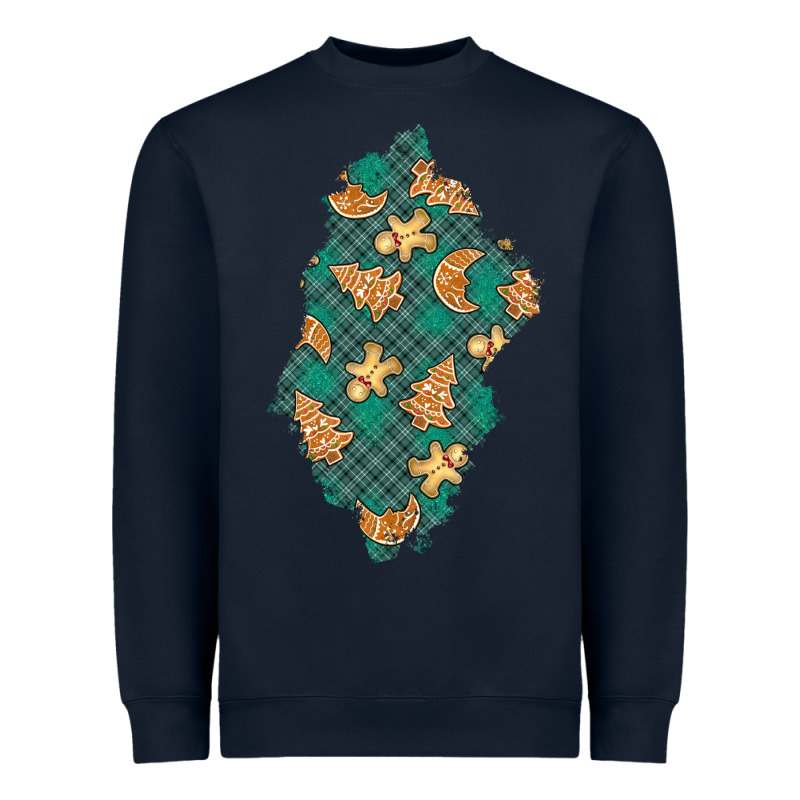 Christmas Gingerbread Cookies Patch Heavyweight Sweatshirt by BundleAndBundleShop | Teevron