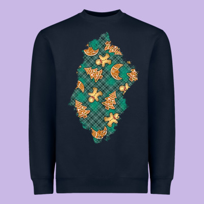 Christmas Gingerbread Cookies Patch Heavyweight Sweatshirt Designed By Bundleandbundleshop