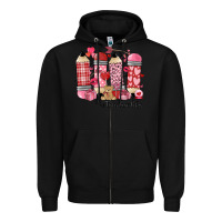 Black valentines day teacher life Zipper Hoodie - MaliasSmallBusiness