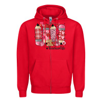 Red valentines day teacher life Zipper Hoodie - MaliasSmallBusiness
