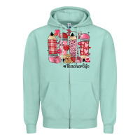 Seafoam valentines day teacher life Zipper Hoodie - MaliasSmallBusiness