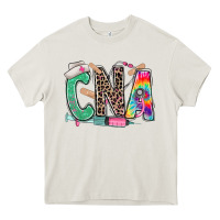 Cream cna nurse tie dye leopard Heavy Core Tee - RanaPortraitStore
