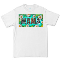 White Turquoise and Daisy Mama Premium Tee - RanaPortraitStore