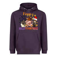 Plum Happy Hallothanksmas Farm Animal Heavyweight Hoodie - BundleAndBundleShop