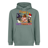 Sage Happy Hallothanksmas Farm Animal Heavyweight Hoodie - BundleAndBundleShop