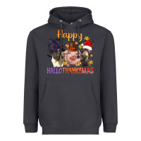 Smoke Happy Hallothanksmas Farm Animal Heavyweight Hoodie - BundleAndBundleShop