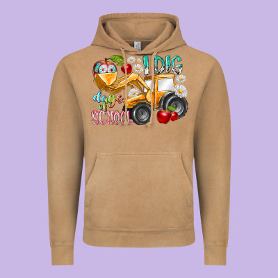 I Dig 100 Days Of School Vintage Hoodie Designed By Racoondesign