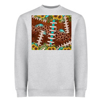 Heather Grey football leopard gemstone sunflower Heavyweight Sweatshirt - JahusDesignShop