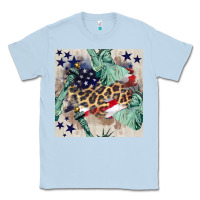 Dusty Blue statue of liberty leopard Classic Tee - BundleAndBundleShop
