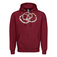 Burgundy 100 days of school friendship bracelet Zipper Hoodie - MaliasSmallBusiness
