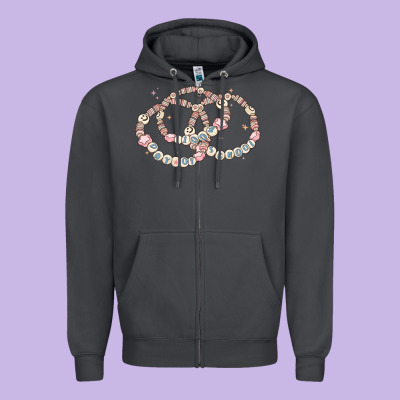 100 Days Of School Friendship Bracelet Zipper Hoodie Designed By Maliassmallbusiness