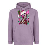 Lavender Pink Christmas Breast Cancer Ribbon Football Heavyweight Hoodie - BundleAndBundleShop