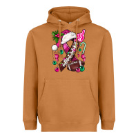 Meerkat Pink Christmas Breast Cancer Ribbon Football Heavyweight Hoodie - BundleAndBundleShop