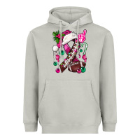 Moon Dust Pink Christmas Breast Cancer Ribbon Football Heavyweight Hoodie - BundleAndBundleShop