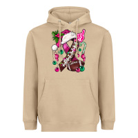 Mushroom Pink Christmas Breast Cancer Ribbon Football Heavyweight Hoodie - BundleAndBundleShop