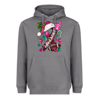 Storm Pink Christmas Breast Cancer Ribbon Football Heavyweight Hoodie - BundleAndBundleShop