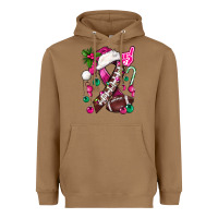 Toasted Coconut Pink Christmas Breast Cancer Ribbon Football Heavyweight Hoodie - BundleAndBundleShop