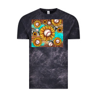 Cloud Black baseball leopard turquoise sunflower Vintage Tee - JahusDesignShop