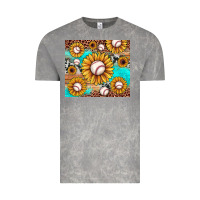 Cloud Rock baseball leopard turquoise sunflower Vintage Tee - JahusDesignShop