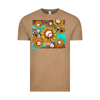 Vintage Coffee baseball leopard turquoise sunflower Vintage Tee - JahusDesignShop