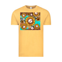 Vintage Mustard baseball leopard turquoise sunflower Vintage Tee - JahusDesignShop
