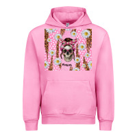Fuchsia Pink skull mom pink glitter with daisy Urban Hoodie - TumblerDesignByShophia
