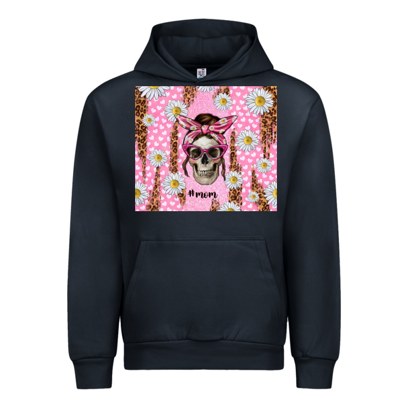 Skull Mom Pink Glitter With Daisy Urban Hoodie by TumblerDesignByShophia | Teevron