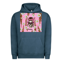 Pigment Midnight Navy skull mom pink glitter with daisy Urban Hoodie - TumblerDesignByShophia