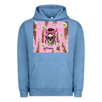 Pigment Pebble Blue skull mom pink glitter with daisy Urban Hoodie - TumblerDesignByShophia
