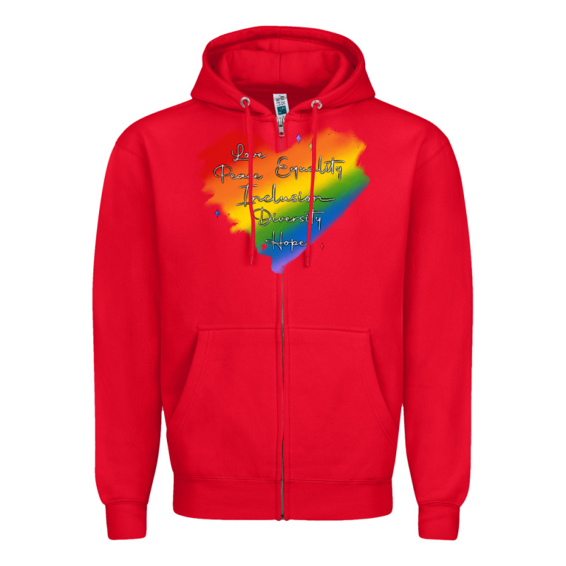 Kindness Equality Peace Love Inclusion Diversity H Zipper Hoodie by MaliasSmallBusiness | Teevron