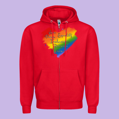 Kindness Equality Peace Love Inclusion Diversity H Zipper Hoodie Designed By Maliassmallbusiness
