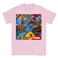 Bubblegum Pink excavator seamless pattern Classic Tee - BundleAndBundleShop