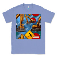 Colony Blue excavator seamless pattern Classic Tee - BundleAndBundleShop