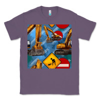 Lavender excavator seamless pattern Classic Tee - BundleAndBundleShop