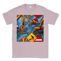 Lilac excavator seamless pattern Classic Tee - BundleAndBundleShop