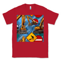 Red excavator seamless pattern Classic Tee - BundleAndBundleShop