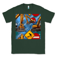 Sports Green excavator seamless pattern Classic Tee - BundleAndBundleShop