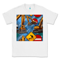 White excavator seamless pattern Classic Tee - BundleAndBundleShop