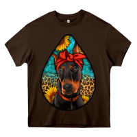 Chocolate Brown doberman Heavy Core Tee - Artiststas