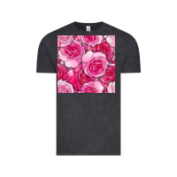Vintage Black valentines day all dress up roses seamless pattern Vintage Tee - BundleAndBundleShop