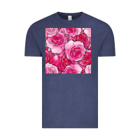 Vintage Denim valentines day all dress up roses seamless pattern Vintage Tee - BundleAndBundleShop