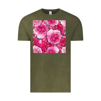 Vintage Olive valentines day all dress up roses seamless pattern Vintage Tee - BundleAndBundleShop