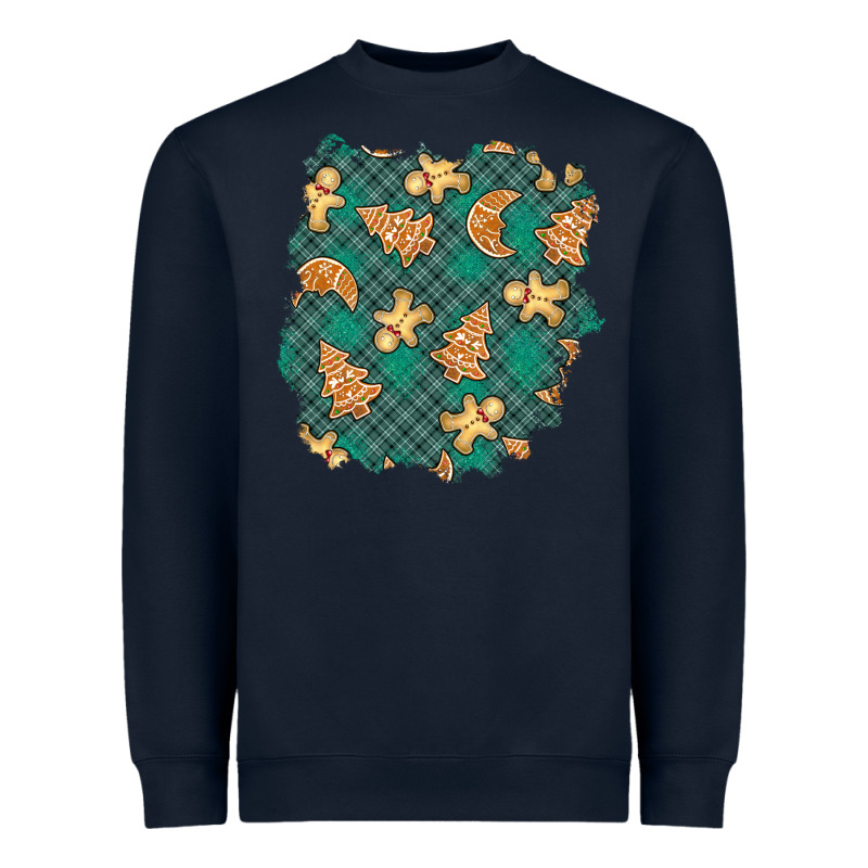 Christmas Gingerbread Cookies Patch Heavyweight Sweatshirt by BundleAndBundleShop | Teevron