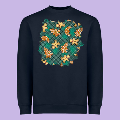 Christmas Gingerbread Cookies Patch Heavyweight Sweatshirt Designed By Bundleandbundleshop